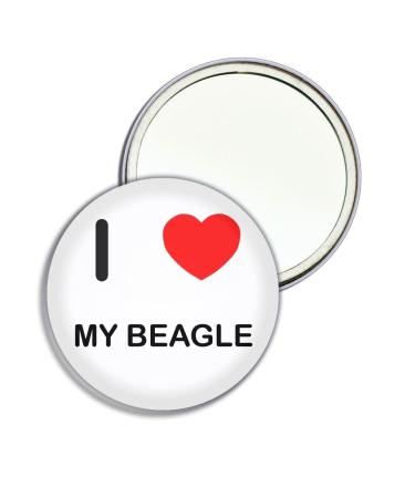 I Love My Beagle - 77mm Round Compact Mirror