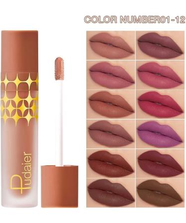 INTEROOKIE 24 Colors Matte Pearlescent Mist Face Non-Stick Cup Lip Glaze Liquid Lipstick Color (02) - Buy Online on GoSupps.com