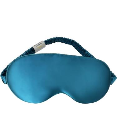Yunchi 100% Silk Eye Mask for Men & Women - Comfortable Bio Satin Sleeping Mask 19 Momme Pure Mulberry Fabric Peacock Blue - Buy Online on GoSupps.com