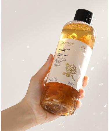 Cocoon Rose Micellar Water | Organic Hydrating Makeup Remover for Dry & Normal Skin (16.91 fl oz) - International Shipping Available - Buy Online on GoSupps.com