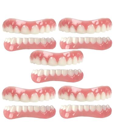 Xzlzmd pebble gel dental prostheses top below cosmetic veneer natural color temporary prostheses teeth immediate repair of cracked or missing denture for men and women 5 pairs