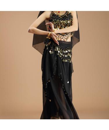 JTKREW Women's Belly Dance Belt with Coins | Chiffon Hip Scarf & Coin Scarf - Perfect for Costumes - Buy Online on GoSupps.com