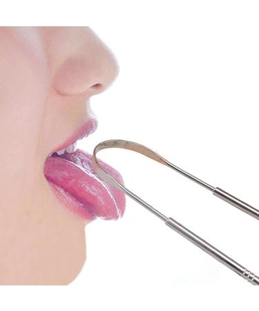 Stainless Steel Tongue Scraper - Best Metal Tongue Cleaner for Oral Hygiene | 13.5x5.5cm - Buy Online on GoSupps.com