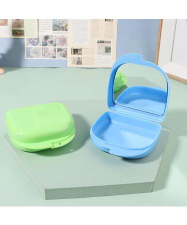 Dusarls Dental Bracket Prostheses Storage Box - Orthopedic Little Teeth Box with Mirror | Oral Hygiene & Denture Care - Pink - Buy Online on GoSupps.com