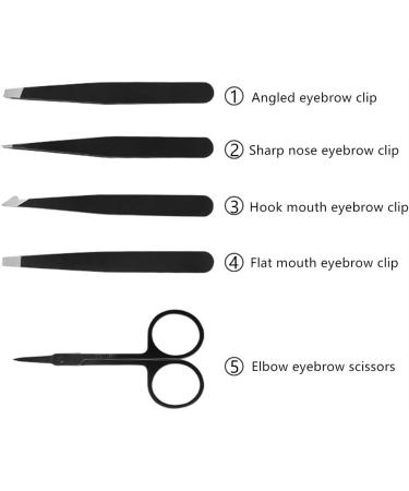 Buy Yolistar 5-Piece Stainless Steel Eyebrow Grooming Kit | Precision Tweezers Scissors & Leather Bag | Perfect for Hair Removal for Men & Women - Buy Online on GoSupps.com