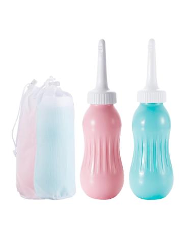 OFFO Perineal Bottle for Postpartum Essentials 17OZ (500ML) Labor and Delivery Essentials for Feminine Hygiene Care Perineal Cleansing After Birth Pink&Green 2Pcs Pink(500ml)&Green(500ml) 2.0
