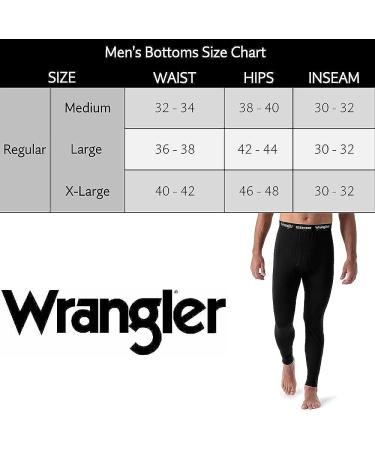 Wrangler Men's Heavyweight Cotton Thermal Bottom Pants - Large Black - Buy Online on GoSupps.com