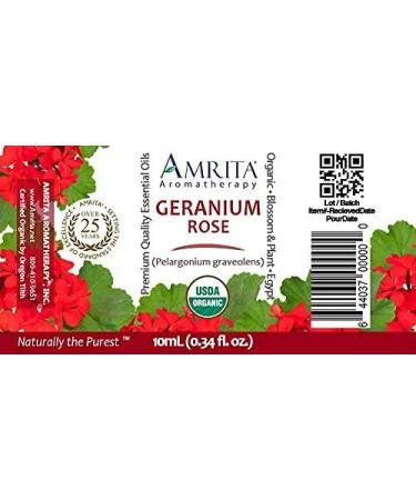 Organic Geranium Rose Essential Oil 100% Pure Undiluted Pelargonium roseum Therapeutic Grade Premium Quality Aromatherapy Oil Tested & Verified 10ML 0.34 Fl Oz (Pack of 1) - Buy Online on GoSupps.com