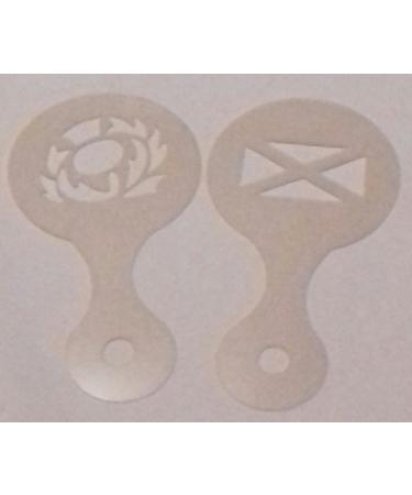 Scottish Cross & Scottish Thistle Coffee / Cappuccino Stencils Reusable Many Times Present Gift Fundraising Cafe Pub Restaurant Scotland Scottish Euros Rugby Football Internationals Saltire