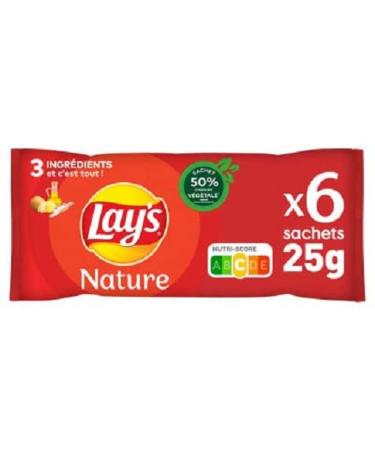 Lay's Chips nature 6 x 25 g - 6 packs of 25g