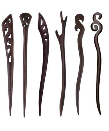 6 pieces of ebony hair clips handmade hair clips retro hair clips Japanese hair clips suitable for women with long curly hair and styling hair clips for adults and children