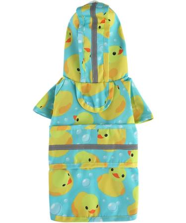 Ornaous Cute Rubber Duck Dog Raincoat with Hood | Reflective Waterproof Pet Jacket for Small to Large Dogs | M Size 10.6 Neck Girth 17.3 Chest Girth - Blue - Buy Online on GoSupps.com