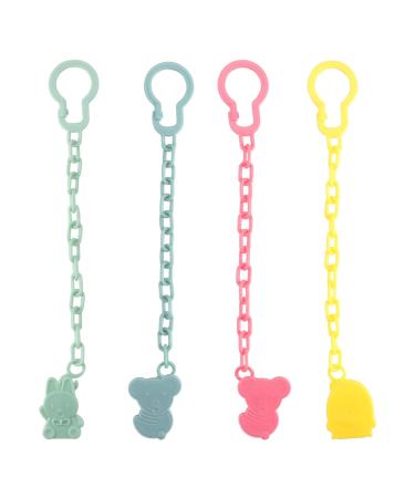 4 pieces of pacifier for babies Punwey Pacifier Clip Chain Suitable for pacifier soft baby pacifier chain set pacifier band with pacifier adapters for bite toys