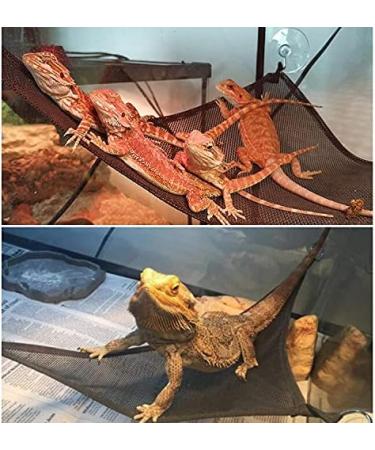 QUUPY 2 Reptile Hammock Set Triangle Breathable Net Breathable Mesh Lizard hammock for Large and Small Bearded Dragons Anoles Geckos Lizards or Snakes 33x33x48cm Black - Buy Online on GoSupps.com