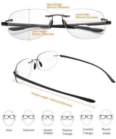 Miryea Randlos Photochrome Bifocal Sunglasses | Blue Light Blocking & UV400 Protection | Stylish Black Reading Glasses 2.5x - Buy Online on GoSupps.com