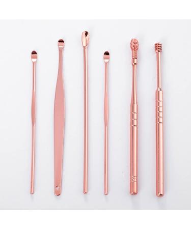 Lletfun Rose Gold Ear Wax Removal Tool Set with Key Chain Box - 7 Piece Portable Ear Spoon Pick Kit - Buy Online on GoSupps.com