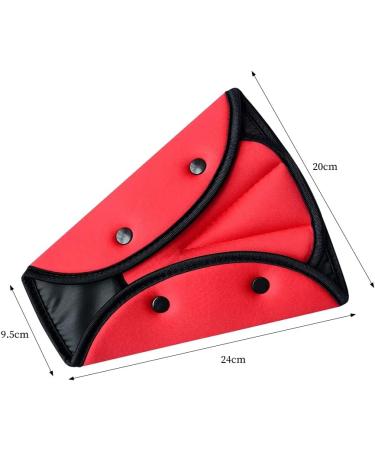 2Pcs Kids Car Seat Belt Adjuster - Safety Cover Harness Strap Adjuster Pad | Grey+Red - Buy Online on GoSupps.com