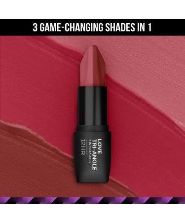 CKS Steze Love Tri-Angle 3-in-1 Matte Lipstick | 3 Unique Shades | Long-Lasting Transfer-Proof | Non-Drying Formula | Brick Pink | 12-Hour Color Intense - Buy Online on GoSupps.com