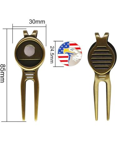 Bronze Golf Metal Divot Repair Tool with 24.5mm Ball Marker by Myartte - Buy Online on GoSupps.com