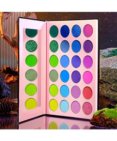 DE LANCI 24 Colors High Pigmented Eyeshadow Palette - Matte, Shimmer, Glitter - Waterproof & Longlasting - Ideal for Green, Blue, Hazel Eyes - Buy Online on GoSupps.com
