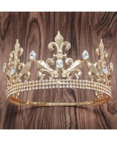 YOVECATHOU Royal King Crown - Metal Prince Crowns Tiaras for Birthday, Prom, Halloween - Gold - Buy Online on GoSupps.com