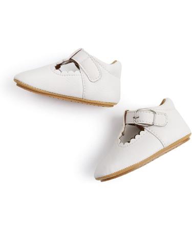 Baby Anti-Slip First Walking Shoes - Unisex Soft Sole Toddler Sneakers for 0-18 Months with Sock - PU Leather Prewalkers - 0-6 Months - White - Buy Online on GoSupps.com