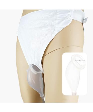 Urine Collection Bag for Bedridden with 2 Urine Bags Reusable Silicone Urinal Urinary Drainage Bag System Wearable Urine Bag Portable Wearable Collection (Women)