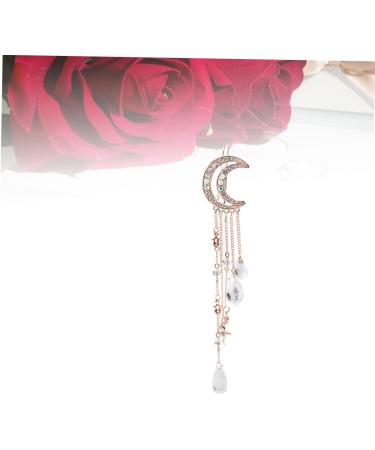 minkissy Bridal Hair Clip Headwear for Women Tiara for Girls Crystal Charms Hair Clip Tassel Hair Pin Bead Tassel Barrette Hair Accessories Tassel Drop Hair Clip Moon Hair Barrette Headgear - Buy Online on GoSupps.com