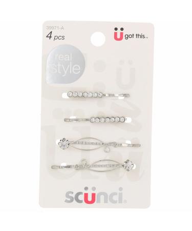 Scunci Real Style Spotlight Stone Bobby Pins - 4 Pack for Elegant Hair Accessories - Buy Online on GoSupps.com