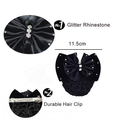 Buy Women Girls Bow Satin Hair Clip - Black | 1pc | Stylish & Elegant Hair Accessory | International Shipping Available - Buy Online on GoSupps.com