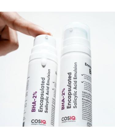 Cos- IQ BHA-2% Encapsulated Salicylic Acid Emulsion Face Serum for Sensitive Skin | Face Exfoliator for Blackheads Whiteheads Acne & Open Pores | Reduces Breakouts | For Women & Men | 30ml - Buy Online on GoSupps.com