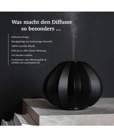 Astealea 100ml Black Ceramic Aroma Diffuser | Essential Oil Ultrasonic Humidifier & Air Freshener - Enhance Room Fragrance Automatically - Buy Online on GoSupps.com