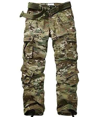 GSGGIG Men's Outdoor Hiking Pants, Tactical Pants Lightweight Casual Work Ripstop Cargo Pants for Men with Pockets 34 Cp Camo