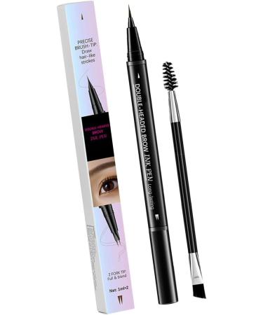 Crayon sourcils portable 2 en 1 - Marron fonc - Cheveux naturels et imperm ables - Finition pour une utilisation quotidienne - Buy Online on GoSupps.com