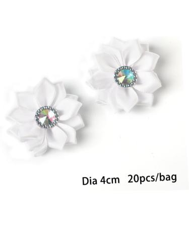 ABOOFAN 2pcs 1 20pcs Craft Chiffon Flowers Satin Ribbon Cloth Flower Accessories Clothes Flower Manual Whitex2pcs Size 1x2pcs - Buy Online on GoSupps.com