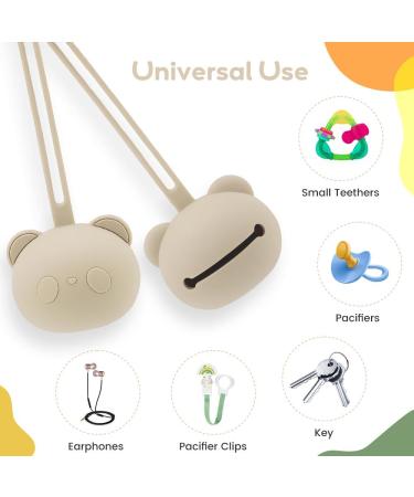 Airfish BPA-Free Silicone Pacifier Box - Baby Bear Travel Storage Case & Holder in Beige - Buy Online on GoSupps.com