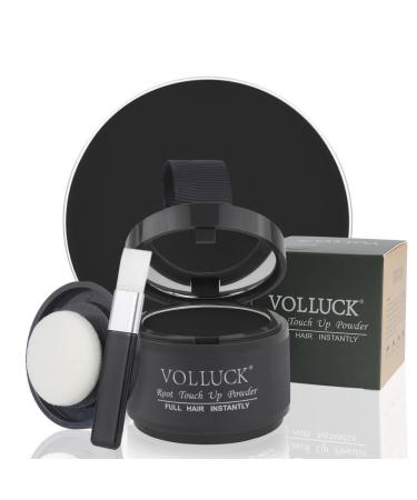 VOLLUCK Root Powder Natural Long-Lasting Hairline Powder for Men Women Waterproof Hair Powder Root 4 g (Dark Black)