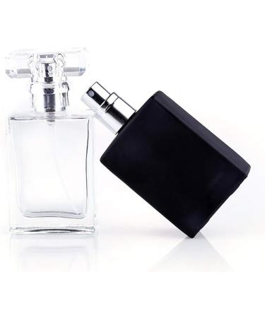 30ML Glass Refillable Perfume Bottle Portable Square Cologne Empty Atomizer Bottle for Travel (Black) - Buy Online on GoSupps.com