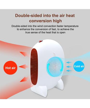 twcrvil Indoor Office Mini Fan Heater Desktop Fast Heating Electric Hands Feet Warmer 500W Automatic Power Saving Home Supplies - Buy Online on GoSupps.com