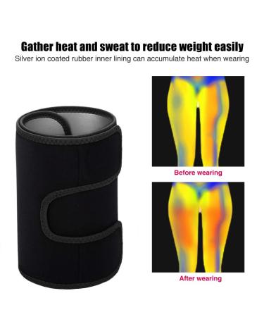 MOVKZACV 1Pair Slim Heat Thigh Trimmers - Increase Heat & Sweat for Weight Loss | Compression Sleeves for Slimmer Toned Legs | Black - Buy Online on GoSupps.com