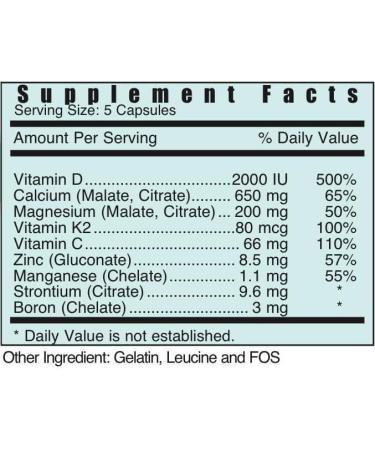 Systemic Formulas Cal Calcium Plus 100 Capsules - Highly Bioavailable with Vitamin D3, K2, Zinc, Manganese, Strontium, and Boron - Buy Online on GoSupps.com