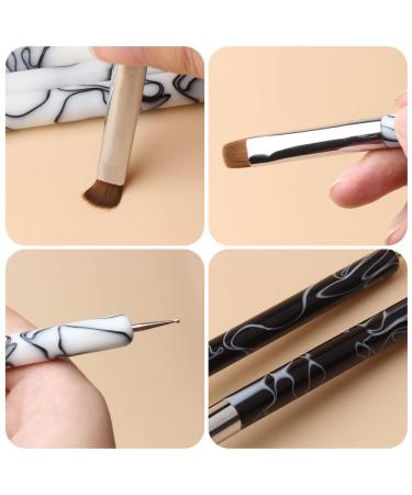 YIHUALE French Nail Brush - 2 Way Kolinsky Brush with Dotting Tool for Manicure Cuticle Clean Up - White and Black - Buy Online on GoSupps.com