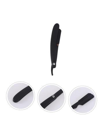 FRCOLOR Engraved Razor Holder - Manual Stainless Steel Shaving Tool for Men - Ideal for Straight Razors & Beard Grooming - Black (1 Count - Buy Online on GoSupps.com