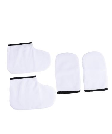 4 pieces of growth therapy gloves Paraffin bathroom shoes Paraffin Handwax gloves F ustlings and ankle boots from paraffin terry paraffin covers white foot paraffin wax