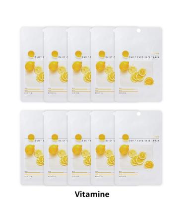 Eunyul Daily Care Face Mask Pack - 10 Vegan Korean Vitamin Sheet Masks | Hypoallergenic Tencel & Natural Ingredients | International Shipping Available - Buy Online on GoSupps.com