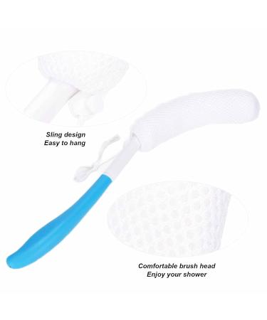 Soft Sponge Bathing Brush with Long Curved Handle - Body Cleaning & Peeling Shower Brush for Back - Best Bathing Accessories - Buy Online on GoSupps.com