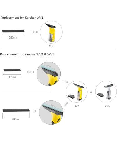 Replacement Window Cleaning Blades for Window Vac 2 Pcs 280mm Squeegee Rubber Accessory Refill Replacement for Karcher WV2 WV5 2 Pcs 280mm Blade - Buy Online on GoSupps.com