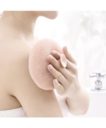 Cute 3Pcs Suction Cup Scrub Sponge Balls Set - Pink Bathroom Body Cleaner Exfoliating Brush Puff for Shower Cleaning - Bath Ball Massage Artifact - Buy Online on GoSupps.com