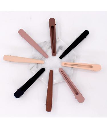 Bellisia 8-Piece Matte Hair Clips Set - Non-Slip Hollow Metal Duck Beak Styling Clips for Women & Girls - Perfect Hair Accessories - Buy Online on GoSupps.com
