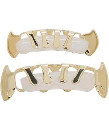 Hollow Plating Teeth Brace Fashionable Metal Teeth Decoration Jewelry for Party Suitable for Halloween Parties (Gold) - Buy Online on GoSupps.com